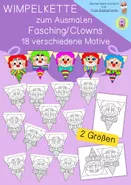 Bild in der Beschreibung des Unterrichtsmaterials Würfeln und Malen, Würfel deinen Clownhut zum Fasching von Frau Zauberfuchs #1