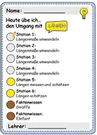 Bild in der Beschreibung des Unterrichtsmaterials Stationsarbeit: Längenmaße umwandeln und Längen schätzen (Maßeinheiten, Größen im Alltag, Längeneinheiten) von Lernenlernen #1
