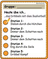 Bild in der Beschreibung des Unterrichtsmaterials Dribbeln an Stationen (Basketball - Stationskarten) von Lernenlernen #2