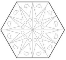 Bild in der Beschreibung des Unterrichtsmaterials Sechsecke spiegeln (Achsensymmetrie, Kunst, Schneeflocken) von abc shop #2