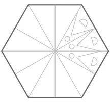 Bild in der Beschreibung des Unterrichtsmaterials Sechsecke spiegeln (Achsensymmetrie, Kunst, Schneeflocken) von abc shop #1