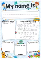 Vorschau - Arbeitsblätter - All about my name template - Seite 3