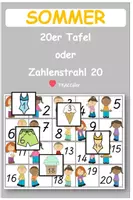 Vorschau - Fördermaterial/Inklusion - 20er Tafel - Zahlenstrahl - SOMMER - Klettaufgabe (TEACCH) - Deckblatt