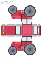 Vorschau - Mal- und Bastelvorlagen - Bastelbogen "Traktor" für Kinder - Seite 1