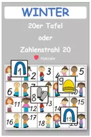 Vorschau - Fördermaterial/Inklusion - 20er Tafel - Zahlenstrahl - WINTER - Klettaufgabe (TEACCH) - Deckblatt