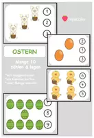 Vorschau - Fördermaterial/Inklusion - Menge 10 - OSTERN - Klammerkarten - Menge legen - Deckblatt