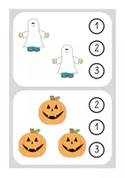 Vorschau - Fördermaterial/Inklusion - Menge 10 - HALLOWEEN - Klammerkarten - Menge legen - Seite 2