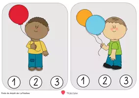 Vorschau - Fördermaterial/Inklusion - Menge 5 - FASCHING- Klammerkarten - Menge legen - Seite 2