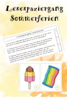 Vorschau - Arbeitsblätter - Lesespaziergang Sommerferien - Deckblatt