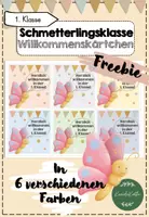 Vorschau - Bildkarten - Schmetterlingsklasse Willkommenskärtchen - Deckblatt