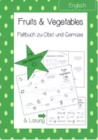 Vorschau - Mal- und Bastelvorlagen - Faltbuch - Fruits and Vegetables (mit Anleitung & Lösung) - Deckblatt