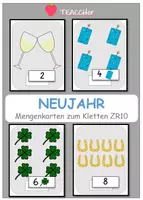 Vorschau - Arbeitsblätter - Differenzierte Mengenkarten ZR10 - NEUJAHR - Klettaufgaben (TEACCH) - Deckblatt