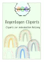 Vorschau - selbst erstellte Cliparts/Grafiken - Regenbogen Clipart Set - verschiedene Farben - Boho - Deckblatt