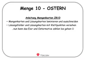 Vorschau - Arbeitsblätter - Differenzierte Mengenkarten ZR10 - OSTERN - Klettaufgaben (TEACCH) - Seite 1