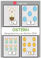 Vorschau - Arbeitsblätter - Differenzierte Mengenkarten ZR10 - OSTERN - Klettaufgaben (TEACCH) - Deckblatt
