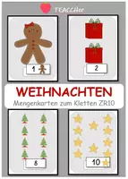 Vorschau - Arbeitsblätter - Differenzierte Mengenkarten ZR10 - Weihnachten - Klettaufgaben (TEACCH) - Deckblatt