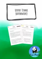 Vorschau - Arbeitsblätter - Lesetext: Titanic differenziert - Deckblatt