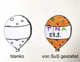 Vorschau - Mal- und Bastelvorlagen - Geburtstagskalender Luftballons - Seite 1