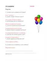 Vista previa - Tarjetas / Manipulativos - Mi Cumpleaños Lectura - página 2
