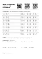 Vorschau - Arbeitsblätter - Arbeitsblatt "Terme - mit Klammern addieren und subtrahieren" mit Erklärvideo und Onlineübungen - Deckblatt