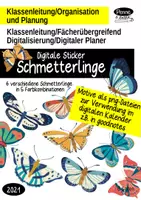 Vorschau - selbst erstellte Cliparts/Grafiken - Digitale Sticker für digitale Kalender/Lobsticker: Schmetterlinge - Deckblatt