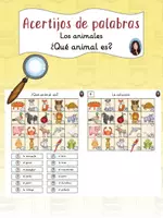 Vista previa - Hojas de trabajo - Acertijos de palabras - Los animales - ¿Qué animal es? - Portada