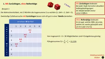 Vorschau - Unterrichtsreihen - PAKET Wahrscheinlichkeit, Zufallsversuche mit/ohne Zurücklegen - Seite 3