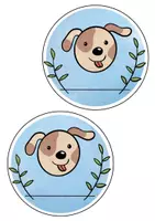 Vorschau - Mal- und Bastelvorlagen - Hundeklasse Namensschilder Rund & Bunt - Seite 3