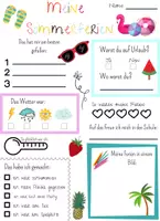 Vorschau - Arbeitsblätter - Meine Sommerferien Erlebnisse Steckbrief - Deckblatt