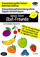 Vorschau - selbst erstellte Cliparts/Grafiken - Cliparts/Digitale Sticker Obst-Freunde im png-Format - Deckblatt