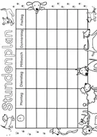 Vorschau - Arbeitsblätter - Hundeklasse Stundenplan schwarz-weiß Ausmalen - Seite 3