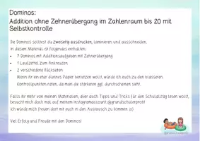 Vorschau - Spiele - 7 Dominos zur Addition ohne Zehnerübergang im ZR bis 20 - Seite 1