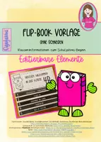 Vorschau - Mal- und Bastelvorlagen - Flip-Book Vorlage * OHNE SCHNEIDEN * Klasseninfos * editierbar - Deckblatt
