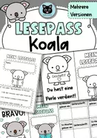 Vorschau - Mal- und Bastelvorlagen - Lesepass | Faltbüchlein | Koala - Deckblatt