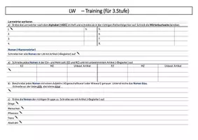Vorschau - Arbeitsblätter - Lernwörtertraining (für 3. Klasse) - Seite 1