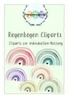 Vorschau - selbst erstellte Cliparts/Grafiken - Regenbogen Clipart Set - verschiedene Farben - Deckblatt