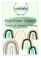 Vorschau - selbst erstellte Cliparts/Grafiken - Regenbogen Clipart Set - verschiedene Farben - Deckblatt