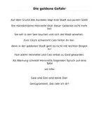 Vorschau - Arbeitsblätter - Lese-Hör-Malgeschichte "Goldene Gefahr" - Seite 1