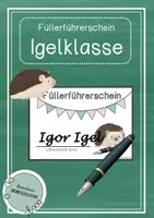 Vorschau - Poster - Füllerdiplom / Füllerführerschein - Igelklasse - Deckblatt