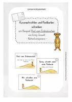 Vorschau - Stundenentwürfe - Kurznachrichten und Postkarten schreiben am Beispiel Post vom Erdmännchen - Unterrichtseinheit - Deckblatt