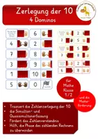 Vorschau - Spiele - Zerlegung der 10 / Zehnerfreunde /Verliebte Zahlen - Dominos - Deckblatt