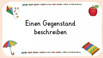 Vorschau - Arbeitsblätter - Materialpaket Gegenstandsbeschreibung - Deckblatt