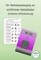 Vorschau - Arbeitsblätter - Rechenspaziergang zur schriftlichen Multiplikation - Deckblatt