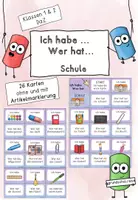 Vorschau - Spiele - Ich habe... Wer hat...? Lesespiel Schule (DaZ) - Deckblatt