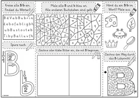 Vorschau - Unterrichtsreihen - Mini-Lapbook | Buchstabe B/b | Grundschrift - Seite 1