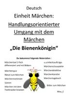 Vorschau - Unterrichtsreihen - Handlungsorientierter Umgang_Märchen "Die Bienenkönigin" - Deckblatt