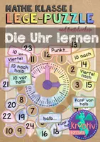 Vorschau - Mal- und Bastelvorlagen - Mathematik Die Uhr Legepuzzle Tafelmaterial Bastelvorlage - Deckblatt