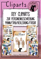 Vorschau - selbst erstellte Cliparts/Grafiken - Cliparts zur Personenbeschreibung Mann / Frau / Frisur / Bekleidung (describing people) - Deckblatt