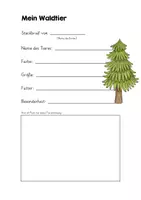 Vorschau - Arbeitsblätter - Waldtier Steckbrief - Deckblatt