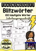 Vorschau - Arbeitsblätter - Trainingsheft Blitzwörter Schulausgangsschrift - hundert häufigste Wörter üben! - Deckblatt